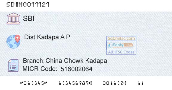 State Bank Of India China Chowk KadapaBranch 
