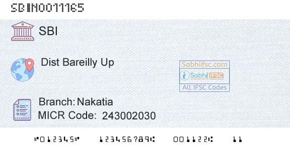 State Bank Of India NakatiaBranch 
