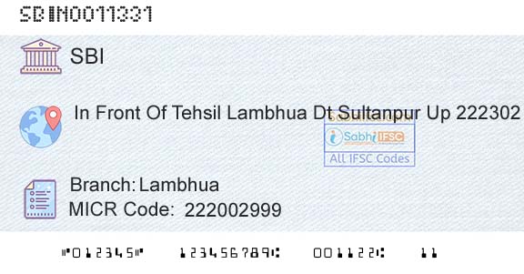 State Bank Of India LambhuaBranch 