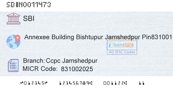 State Bank Of India Ccpc JamshedpurBranch 