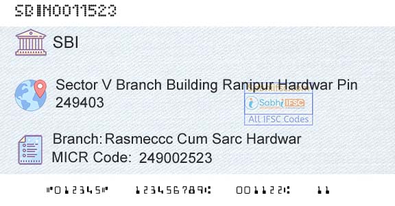 State Bank Of India Rasmeccc Cum Sarc HardwarBranch 