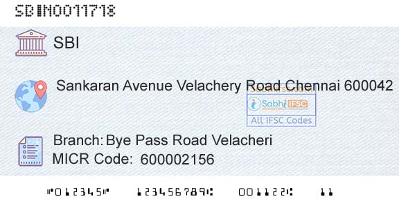 State Bank Of India Bye Pass Road VelacheriBranch 