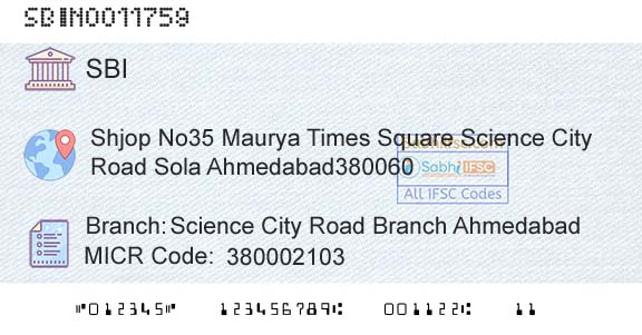 State Bank Of India Science City Road Branch AhmedabadBranch 