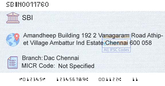 State Bank Of India Dac ChennaiBranch 