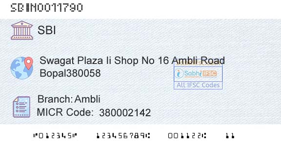 State Bank Of India AmbliBranch 