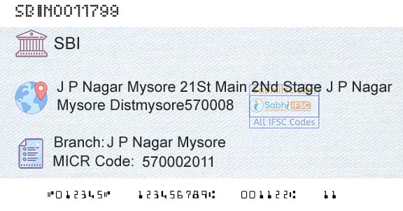 State Bank Of India J P Nagar MysoreBranch 