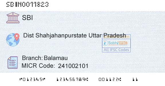 State Bank Of India BalamauBranch 