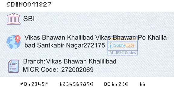 State Bank Of India Vikas Bhawan KhalilibadBranch 