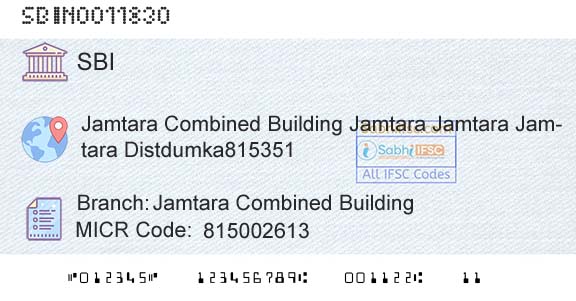 State Bank Of India Jamtara Combined BuildingBranch 
