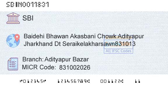 State Bank Of India Adityapur BazarBranch 
