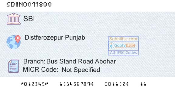 State Bank Of India Bus Stand Road AboharBranch 