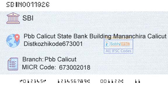 State Bank Of India Pbb CalicutBranch 