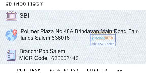 State Bank Of India Pbb SalemBranch 