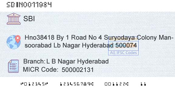 State Bank Of India L B Nagar HyderabadBranch 