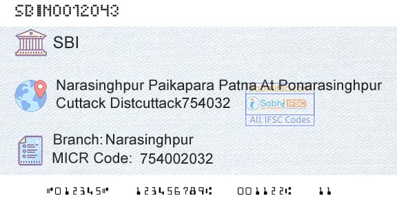 State Bank Of India NarasinghpurBranch 
