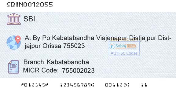 State Bank Of India KabatabandhaBranch 