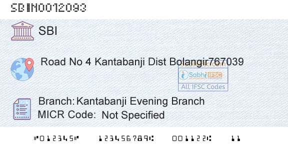 State Bank Of India Kantabanji Evening BranchBranch 