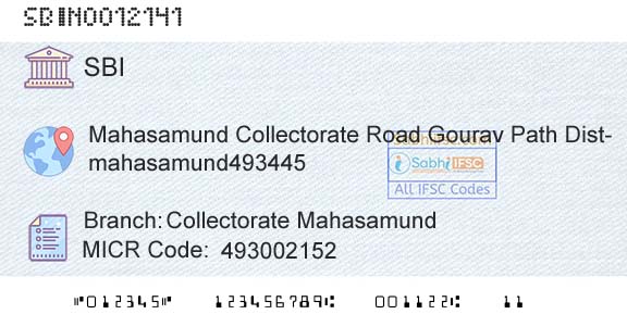 State Bank Of India Collectorate MahasamundBranch 
