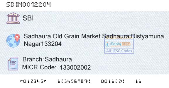 State Bank Of India SadhauraBranch 