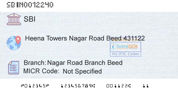State Bank Of India Nagar Road Branch BeedBranch 