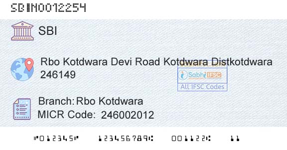 State Bank Of India Rbo KotdwaraBranch 