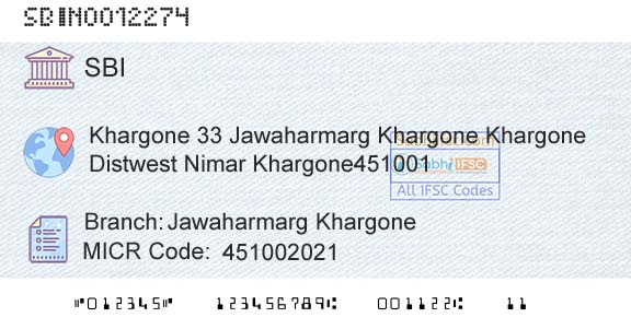 State Bank Of India Jawaharmarg KhargoneBranch 