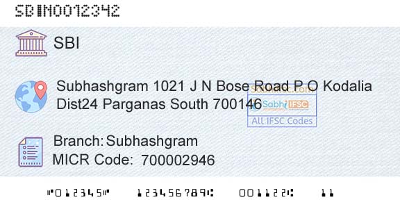 State Bank Of India SubhashgramBranch 