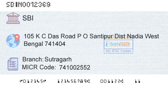 State Bank Of India SutragarhBranch 