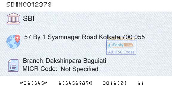 State Bank Of India Dakshinpara BaguiatiBranch 