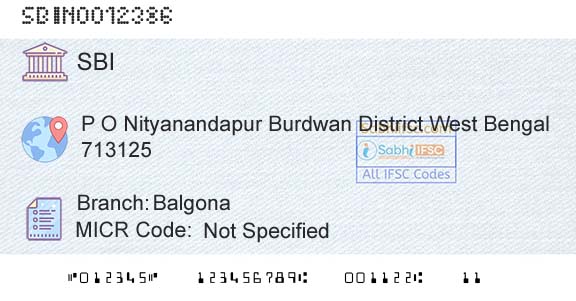 State Bank Of India BalgonaBranch 