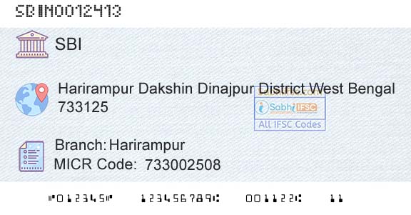 State Bank Of India HarirampurBranch 