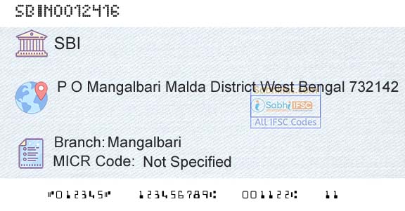 State Bank Of India MangalbariBranch 