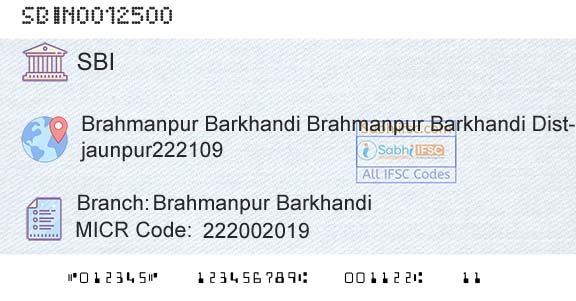 State Bank Of India Brahmanpur BarkhandiBranch 