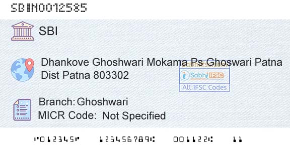 State Bank Of India GhoshwariBranch 