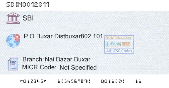 State Bank Of India Nai Bazar BuxarBranch 