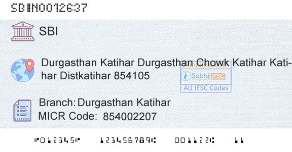 State Bank Of India Durgasthan KatiharBranch 