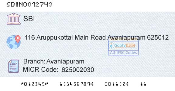 State Bank Of India AvaniapuramBranch 