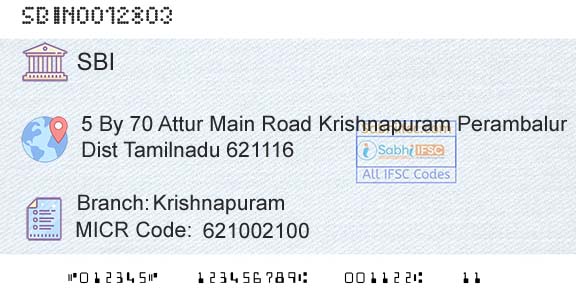 State Bank Of India KrishnapuramBranch 