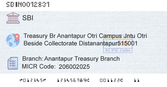 State Bank Of India Anantapur Treasury BranchBranch 