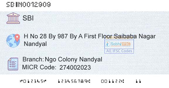 State Bank Of India Ngo Colony NandyalBranch 