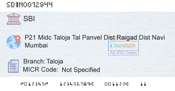 State Bank Of India TalojaBranch 