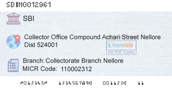 State Bank Of India Collectorate Branch NelloreBranch 