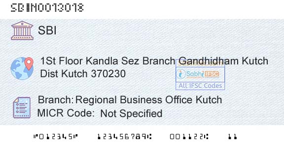 State Bank Of India Regional Business Office KutchBranch 