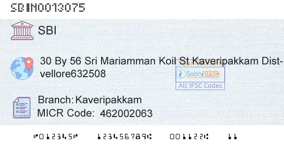 State Bank Of India KaveripakkamBranch 