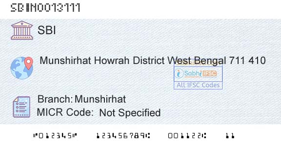 State Bank Of India MunshirhatBranch 