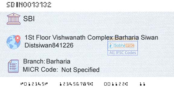State Bank Of India BarhariaBranch 