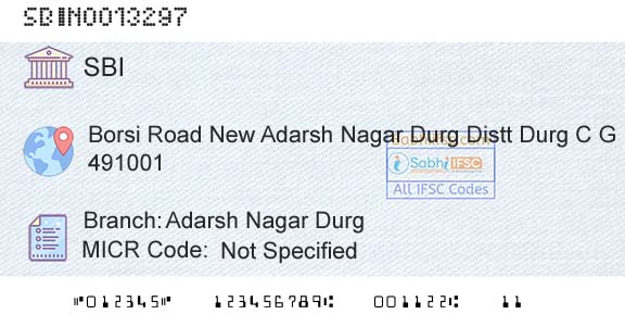 State Bank Of India Adarsh Nagar DurgBranch 