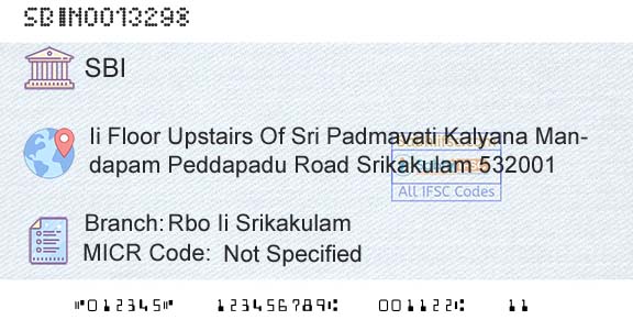 State Bank Of India Rbo Ii SrikakulamBranch 