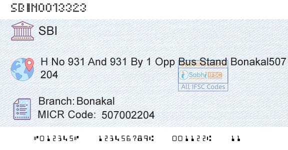 State Bank Of India BonakalBranch 