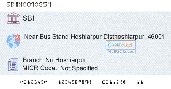 State Bank Of India Nri HoshiarpurBranch 